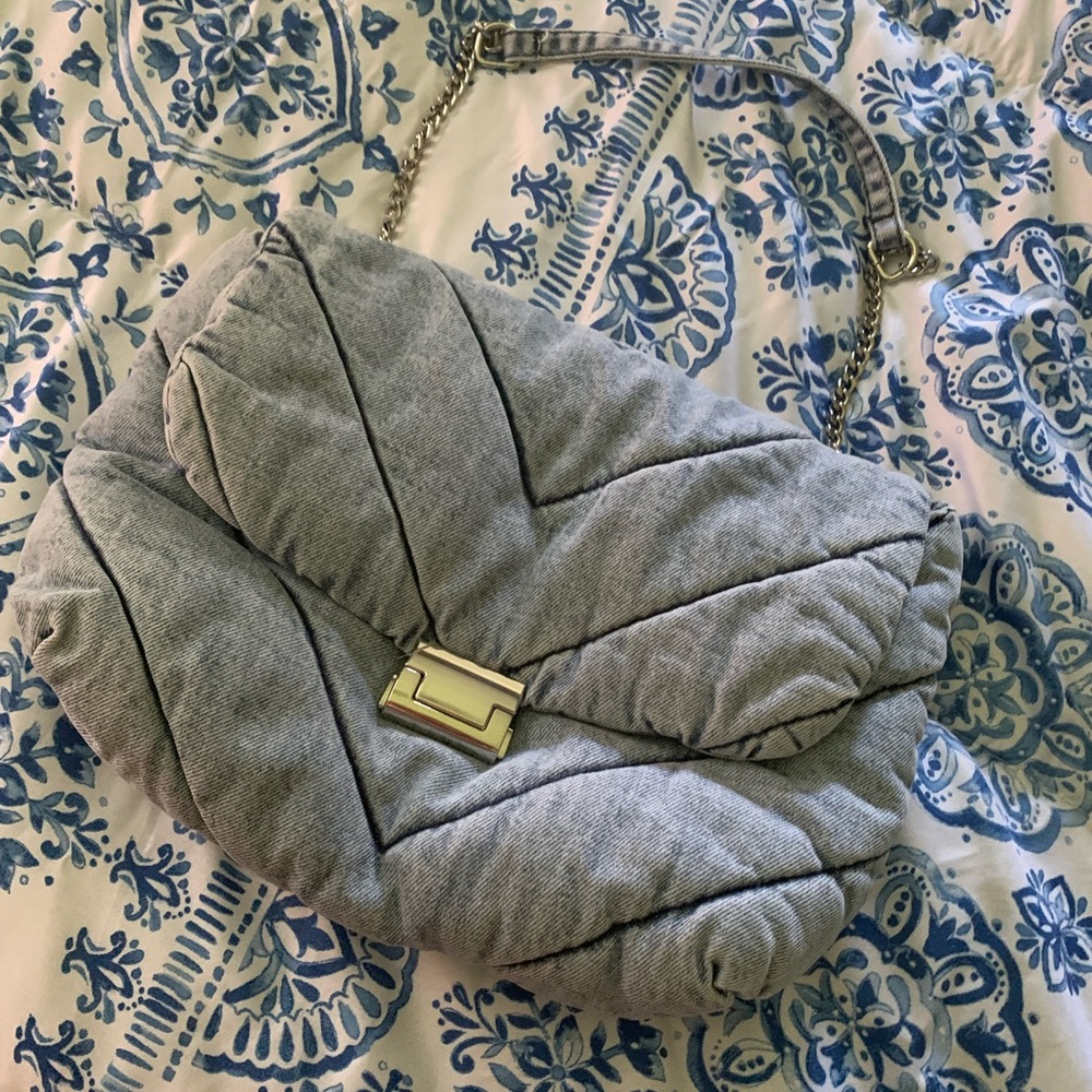 NWOT Zara Denim Maxi Quilted Shoulderbag
